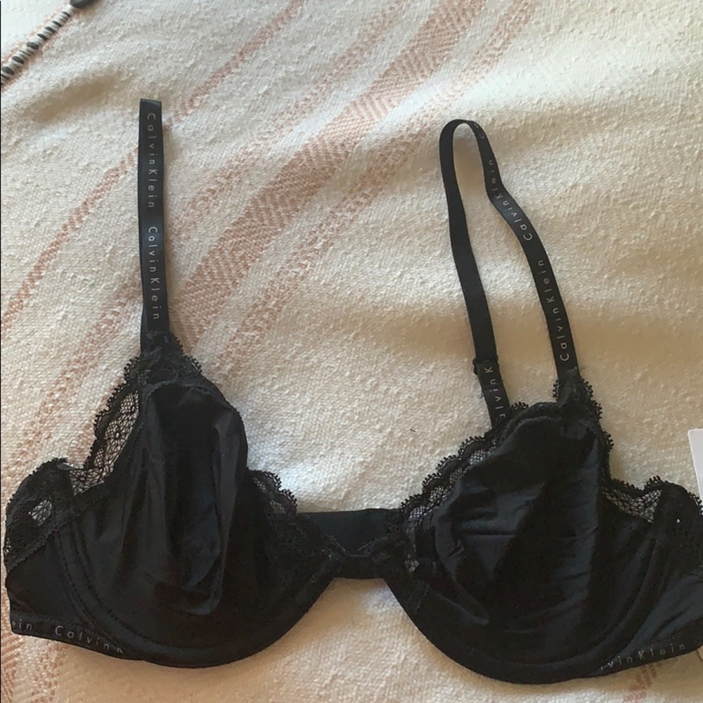 Calvin Klein black bra with lace trimming
